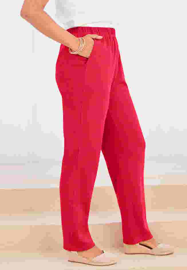 Plus Size Straight Leg Soft Knit Pull On Pant image number 2