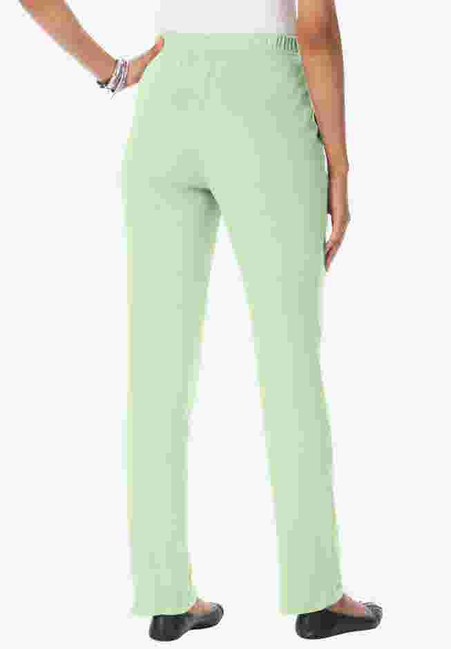 Plus Size Straight Leg Soft Knit Pull On Pant image number 1