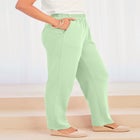 Plus Size Straight Leg Soft Knit Pull On Pant image number null