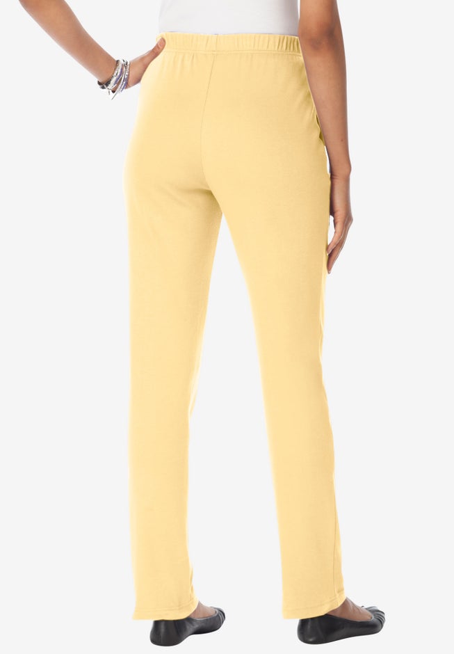 Plus Size Straight Leg Soft Knit Pull On Pant image number 1