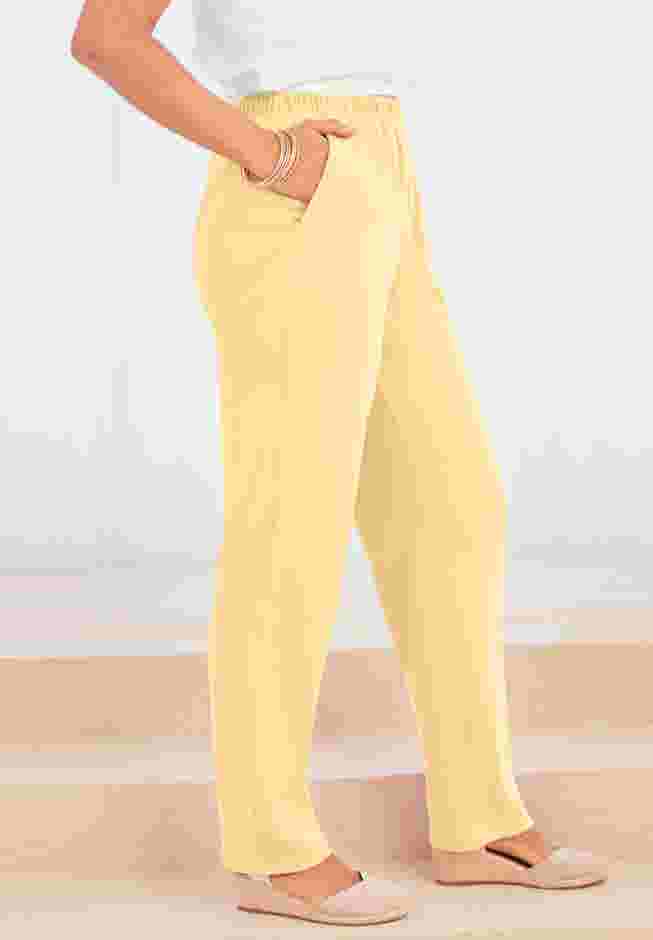 Plus Size Straight Leg Soft Knit Pull On Pant image number 2