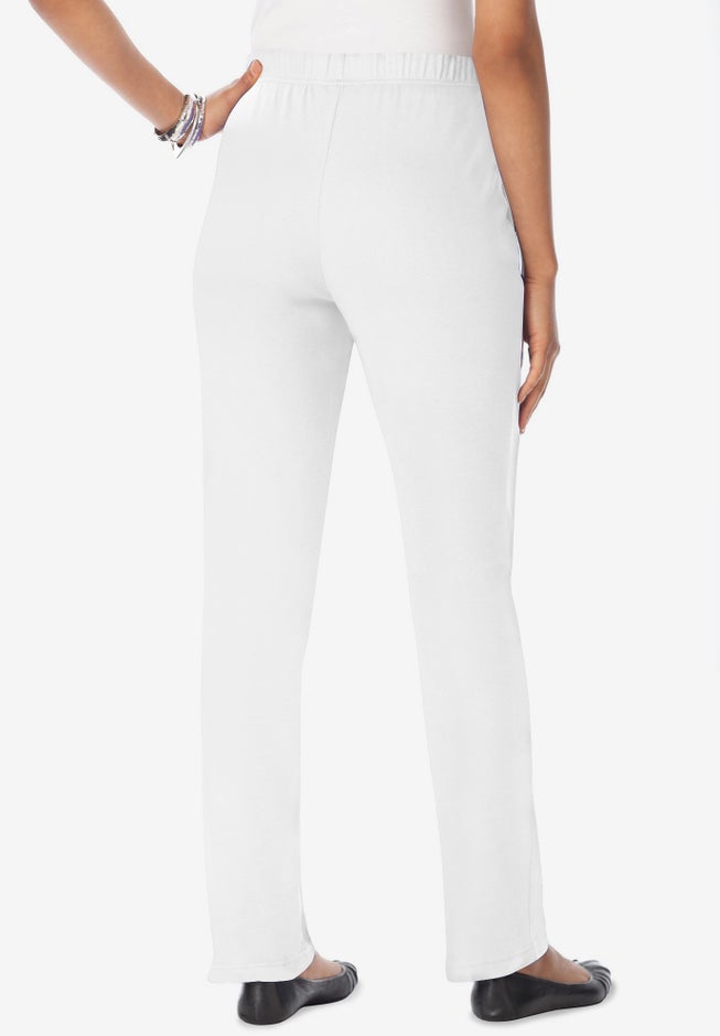 Plus Size Straight Leg Soft Knit Pull On Pant image number 1