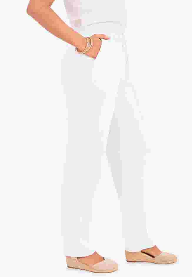 Plus Size Straight Leg Soft Knit Pull On Pant image number 2