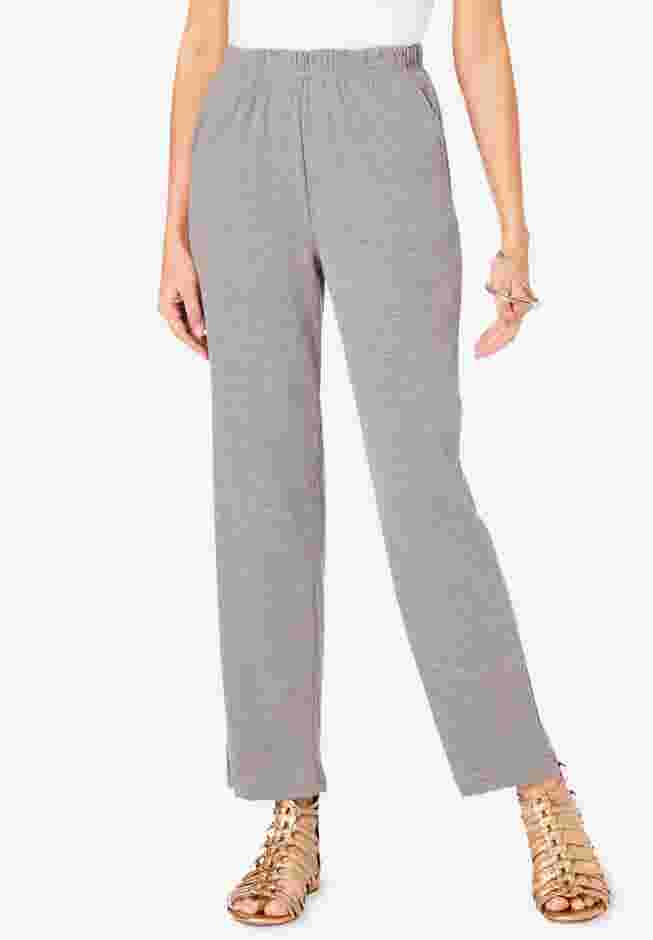 Plus Size Straight Leg Soft Knit Pull On Pant image number 0