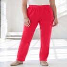 Plus Size Soft Knit Relaxed Pull-On Straight Leg Pant image number null