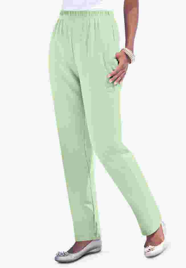 Plus Size Straight Leg Soft Knit Pull On Pant image number 0