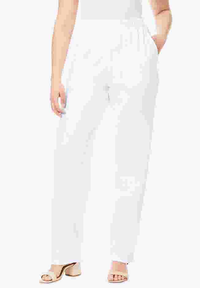 Plus Size Straight Leg Soft Knit Pull On Pant image number 0