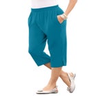 Plus Size Soft Knit Pull-On Capri Pant image number null