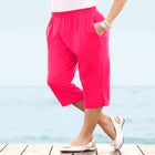 Plus Size Soft Knit Relaxed Pull-On Capri Pant image number null