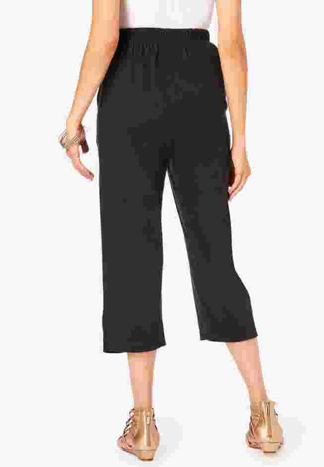 Plus Size Soft Knit Pull-On Capri Pant image number 1