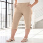 Plus Size Soft Knit Relaxed Pull-On Capri Pant image number null