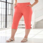 Plus Size Soft Knit Relaxed Pull-On Capri Pant image number null