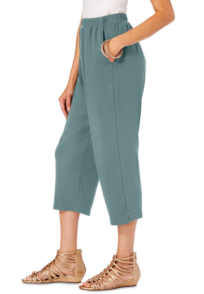 Plus Size Soft Knit Pull-On Capri Pant image number 2