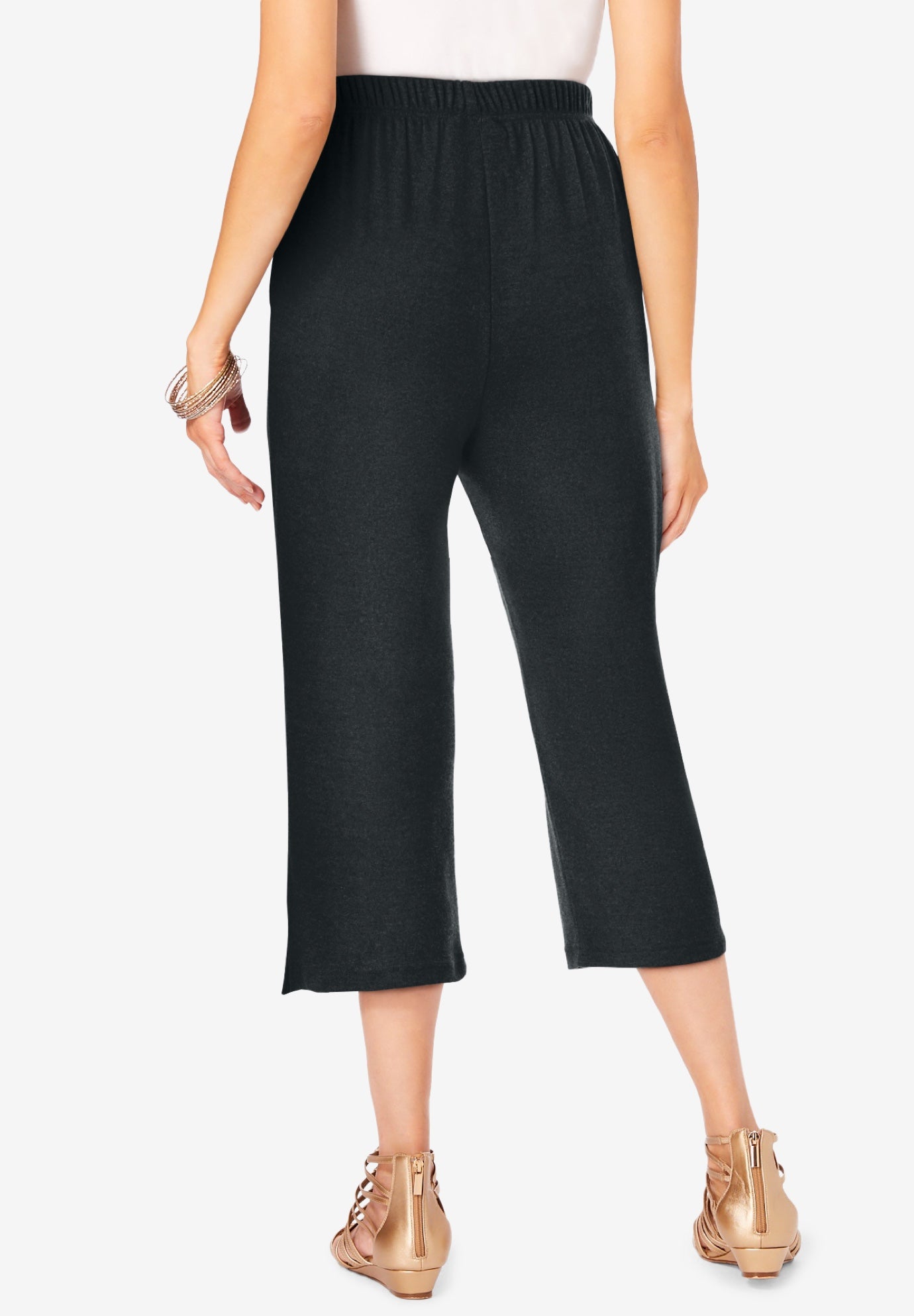 Plus Size Soft Knit Pull-On Capri Pant image number 1