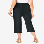 Plus Size Soft Knit Pull-On Capri Pant image number null