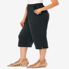 Plus Size Soft Knit Pull-On Capri Pant image number null