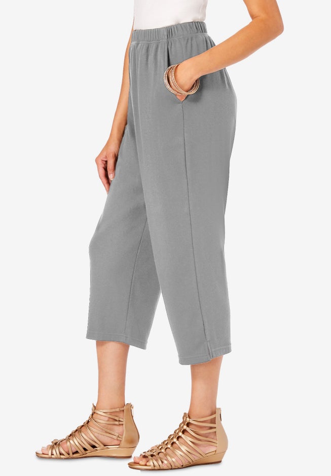 Plus Size Soft Knit Pull-On Capri Pant image number 2