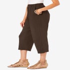 Plus Size Soft Knit Pull-On Capri Pant image number null