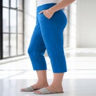 Plus Size Soft Knit Relaxed Pull-On Capri Pant image number null