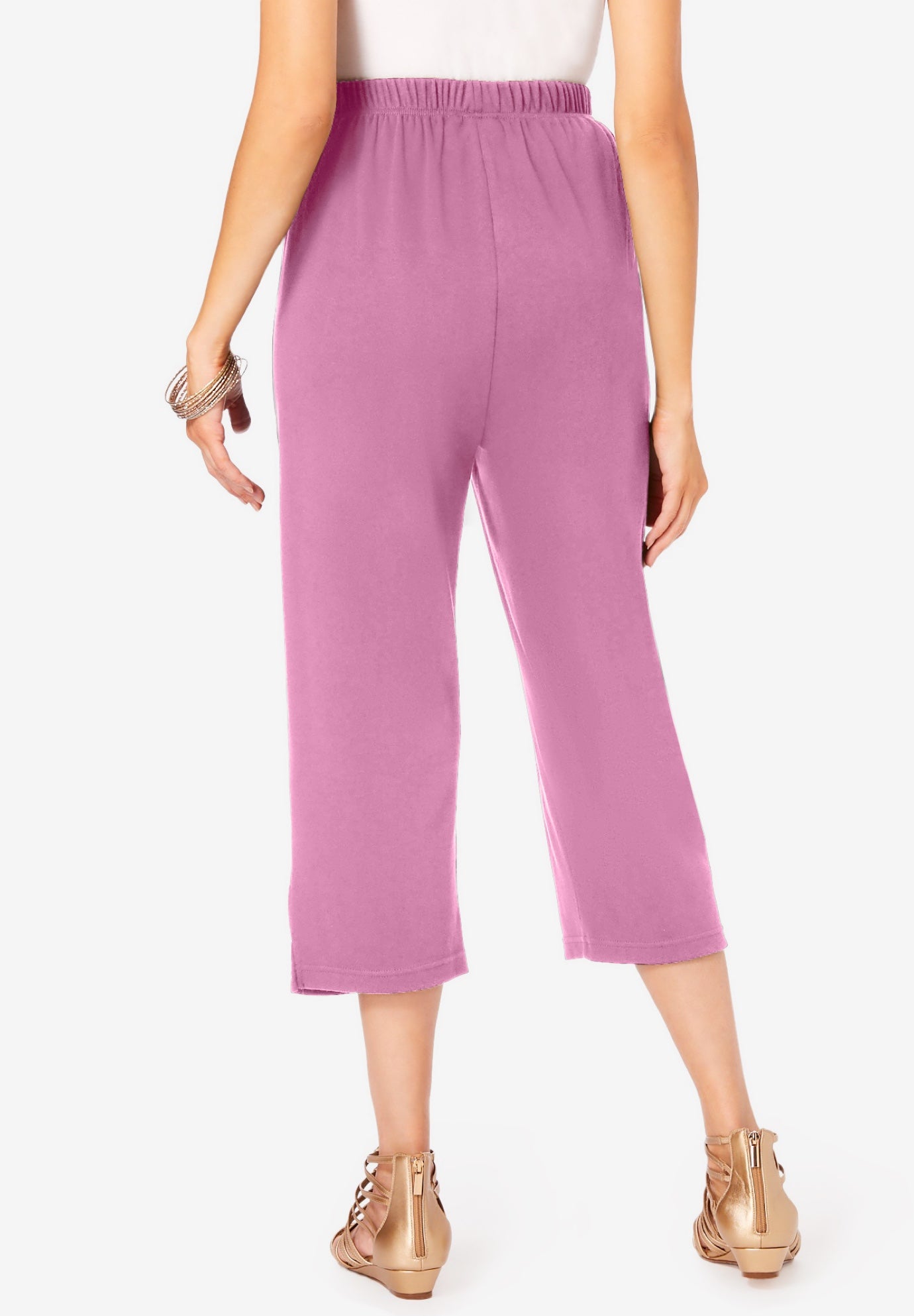 Plus Size Soft Knit Pull-On Capri Pant image number 1
