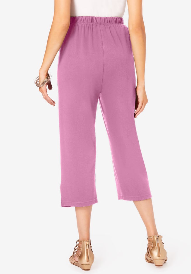 Plus Size Soft Knit Pull-On Capri Pant image number 1