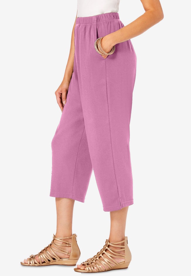 Plus Size Soft Knit Pull-On Capri Pant image number 2