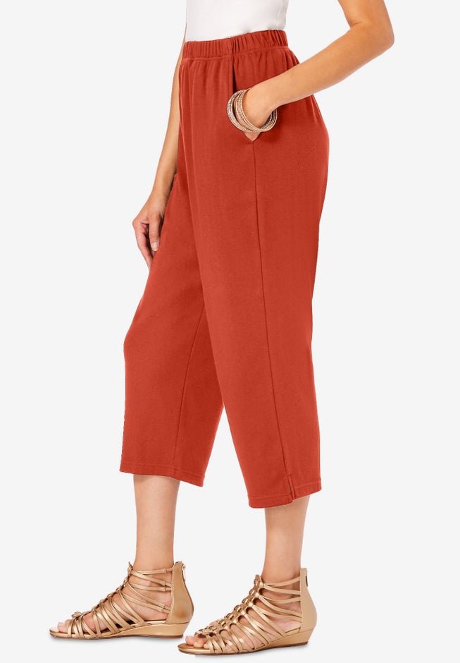 Plus Size Soft Knit Pull-On Capri Pant image number 2