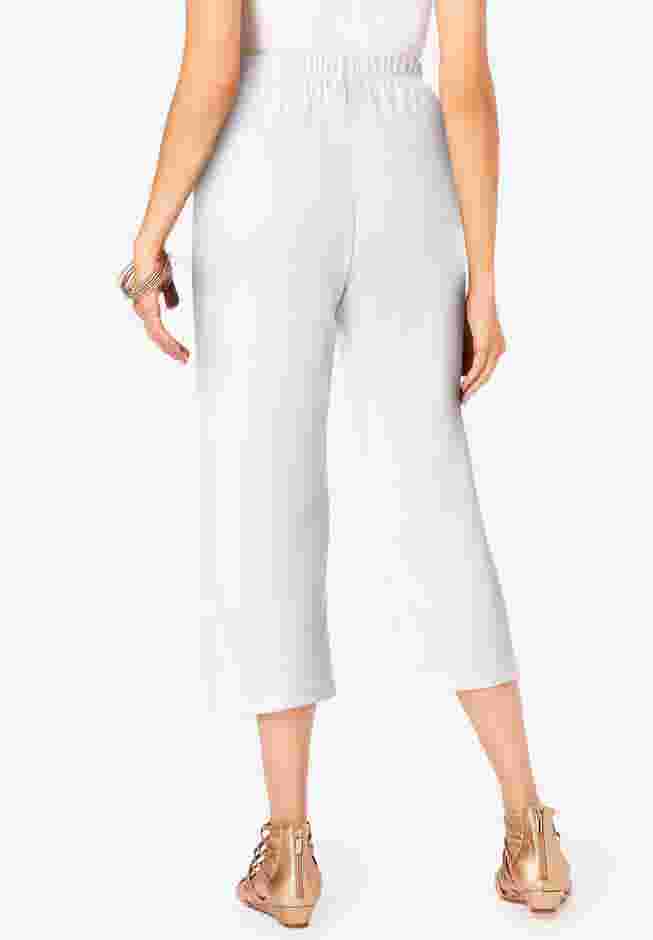 Plus Size Soft Knit Pull-On Capri Pant image number 1