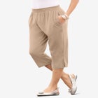 Plus Size Soft Knit Pull-On Capri Pant image number null
