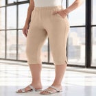 Plus Size Soft Knit Relaxed Pull-On Capri Pant image number null