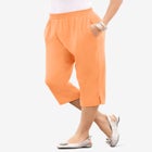 Plus Size Soft Knit Pull-On Capri Pant image number null