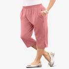 Plus Size Soft Knit Pull-On Capri Pant image number null