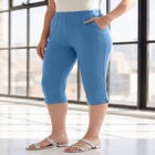 Plus Size Soft Knit Relaxed Pull-On Capri Pant image number null