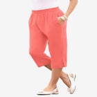 Plus Size Soft Knit Pull-On Capri Pant image number null