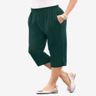 Plus Size Soft Knit Pull-On Capri Pant image number null