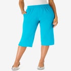 Plus Size Soft Knit Relaxed Pull-On Capri Pant image number null