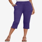Plus Size Soft Knit Pull-On Capri Pant image number null