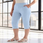 Plus Size Soft Knit Relaxed Pull-On Capri Pant image number null