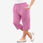 Plus Size Soft Knit Pull-On Capri Pant image number null
