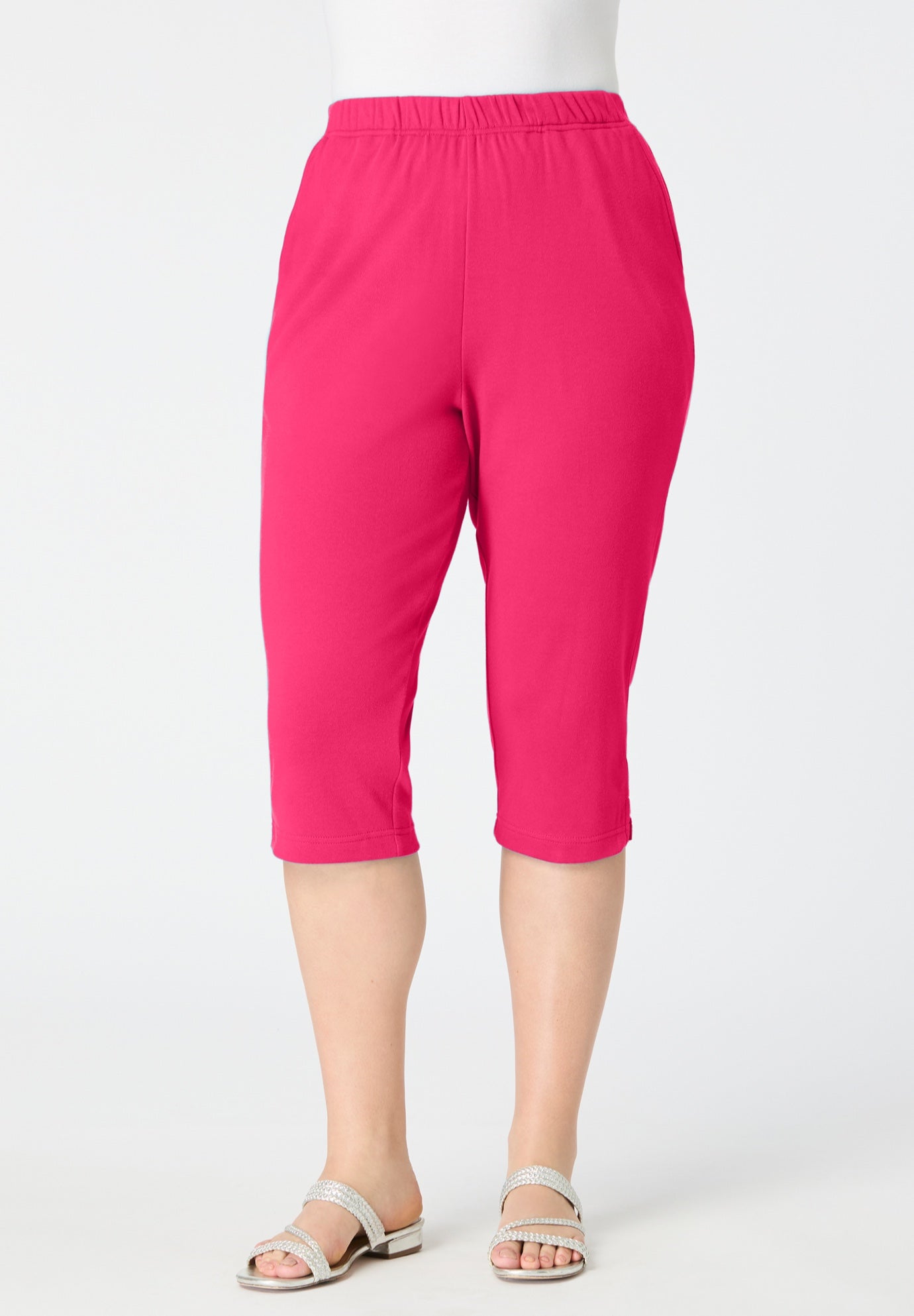 Plus Size Soft Knit Pull-On Capri Pant image number 0