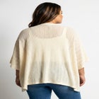 Plus Size Pointelle Open-Front Ruana Cardigan image number null