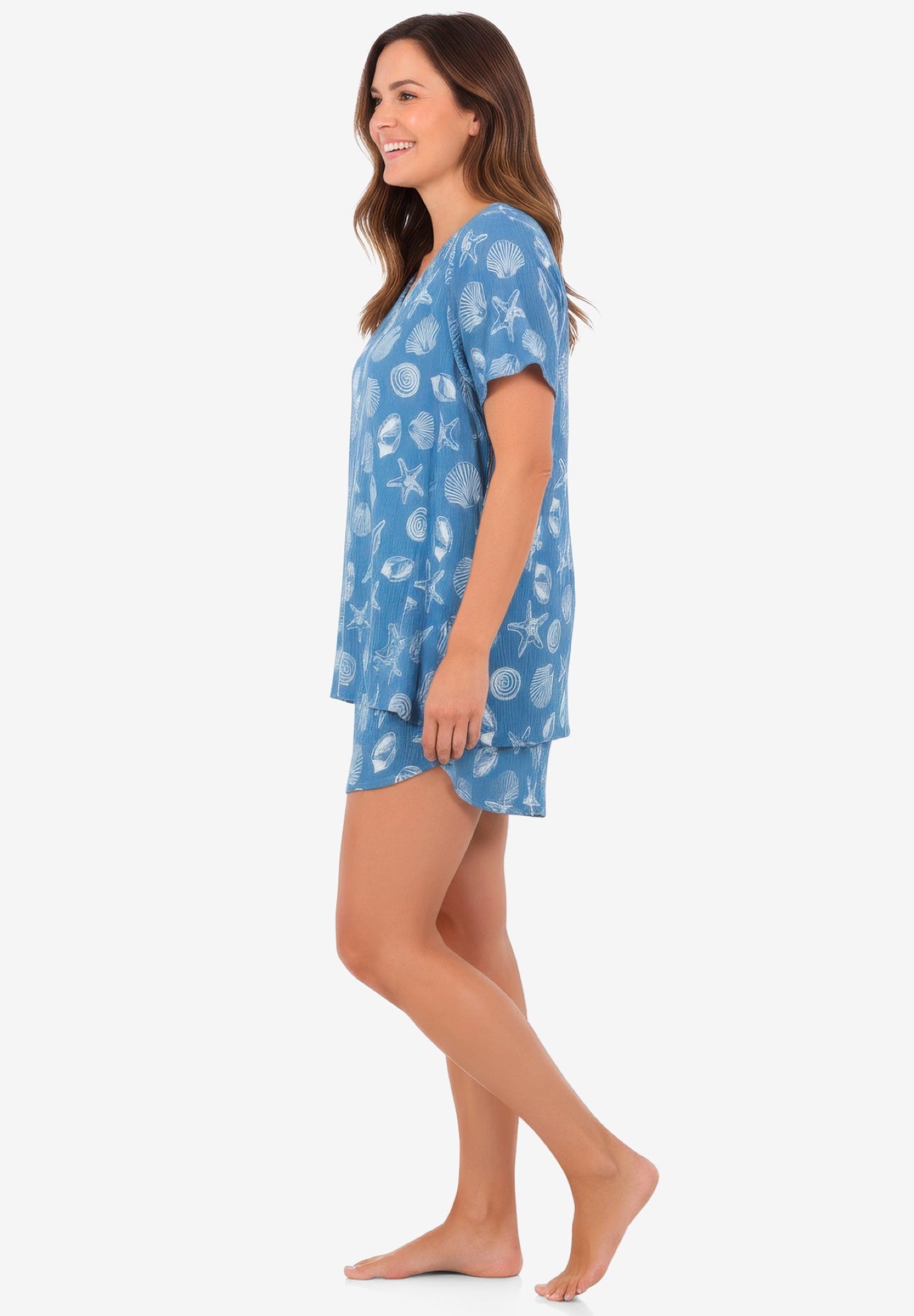 Dreams & Co.&reg; 2-Piece Gauze Shorty Pajama Set image number 2