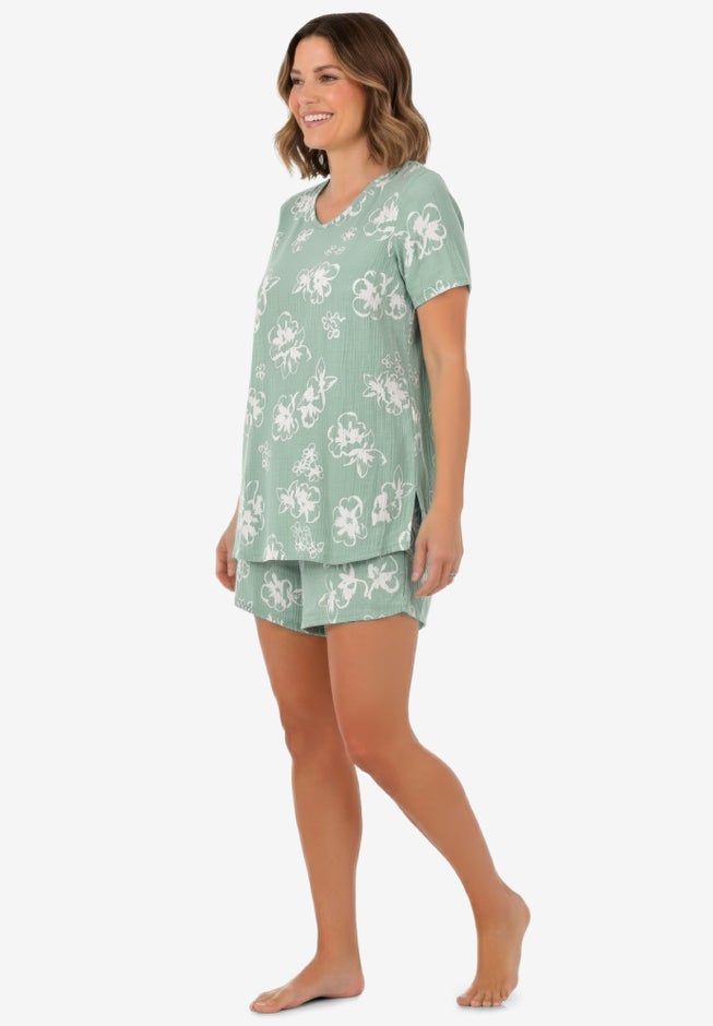 Dreams & Co.&reg; 2-Piece Gauze Shorty Pajama Set image number 2