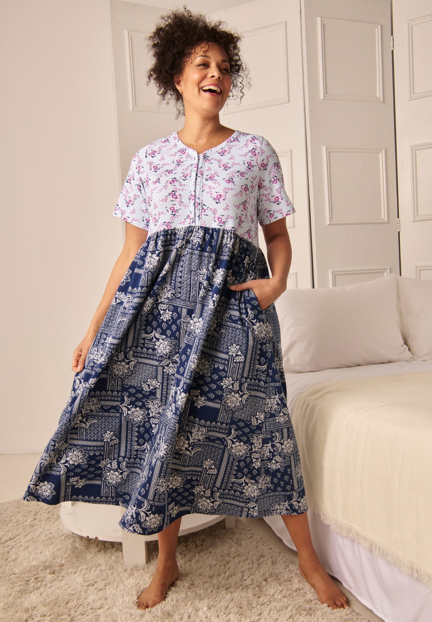 Mixed Print Knit Lounger image number 3