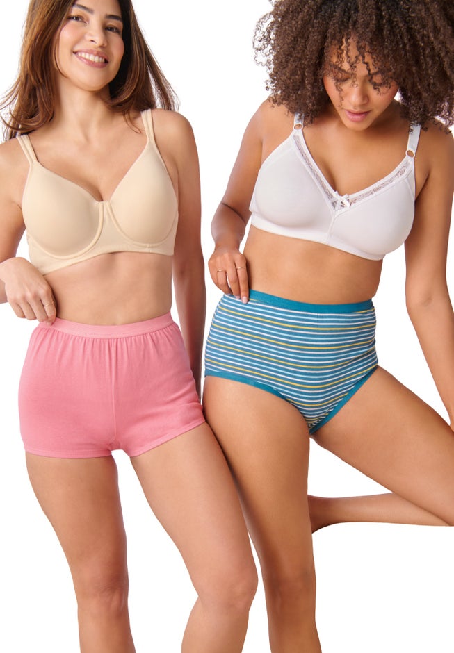 Comfort Choice Soft Cotton Brief/Boyshort 4-Pack image number 1