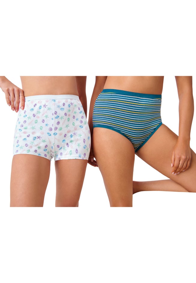 Comfort Choice Soft Cotton Brief/Boyshort 4-Pack image number 7