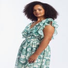 Ruffled Chiffon Maxi Dress image number null