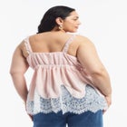 Lace-Trim Satin Camisole Top image number null