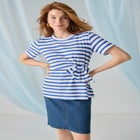Tie-Front Short Sleeve Knit Tee image number null