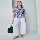 Stretch Crepe Tie Waist Top image number null